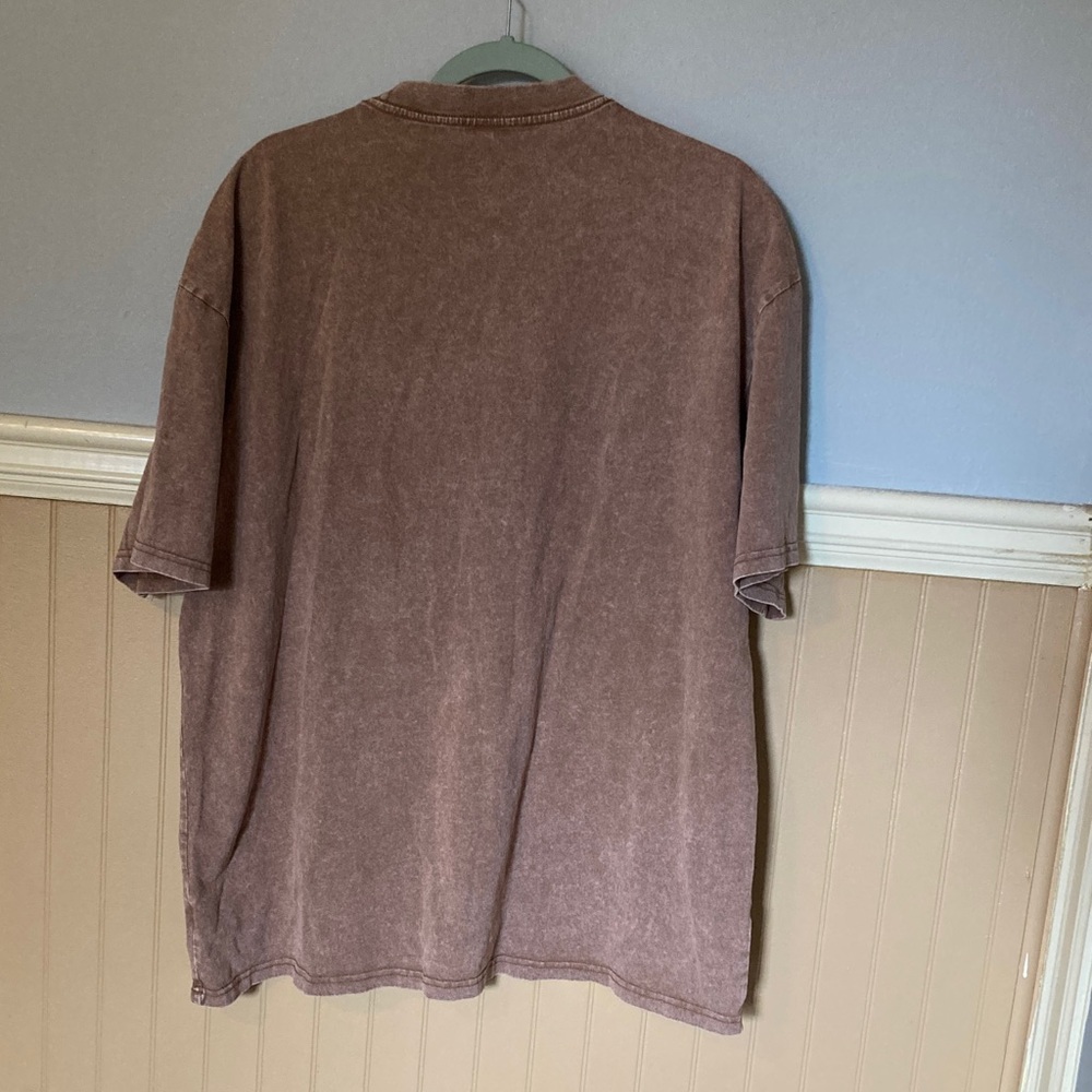 Acid Wash Oversize Tee Brown Unisex XL Distressed - Picture 2 of 2